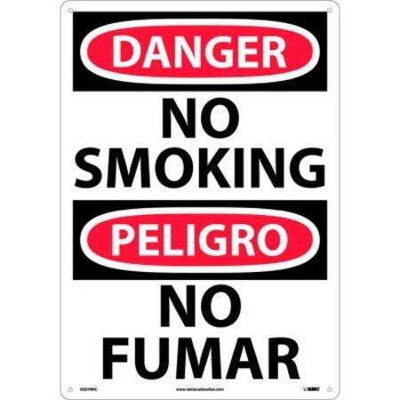 NATIONAL MARKER CO Bilingual Plastic Sign - Danger No Smoking ESD79RC